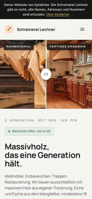 Lechner Joinery on a phone