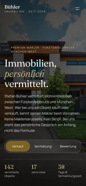 Bühler Immobilien on a phone