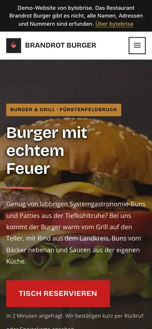 Brandrot Burger on a phone