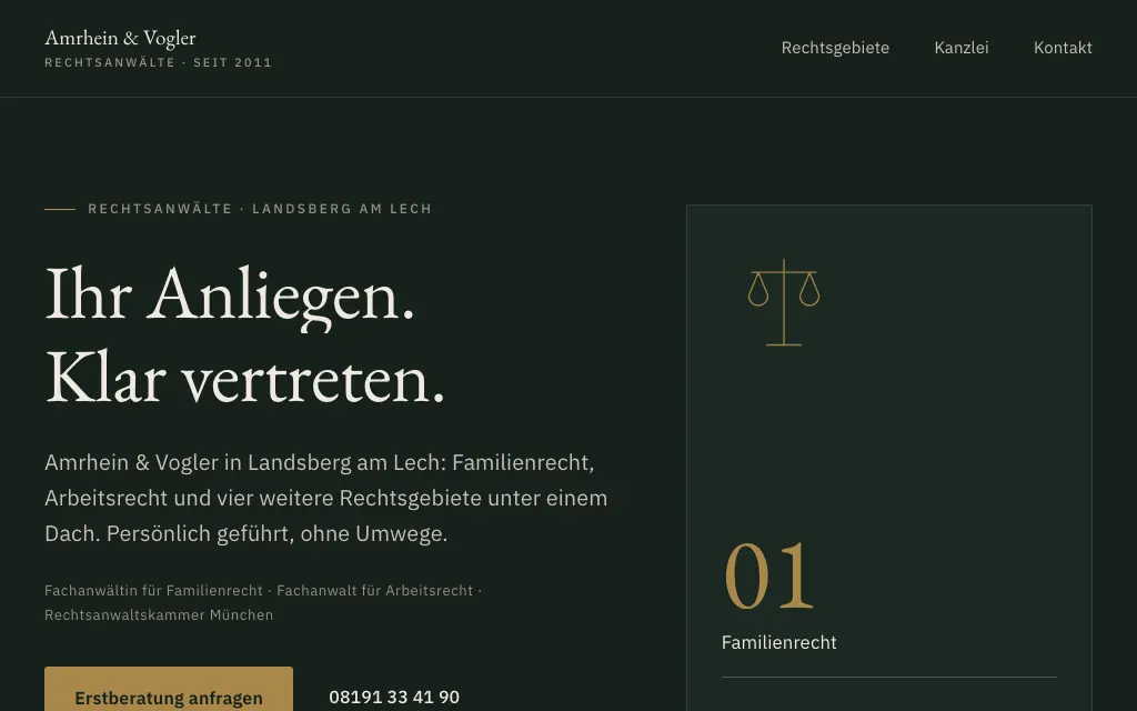 Amrhein & Vogler Rechtsanwälte, Live-Demo