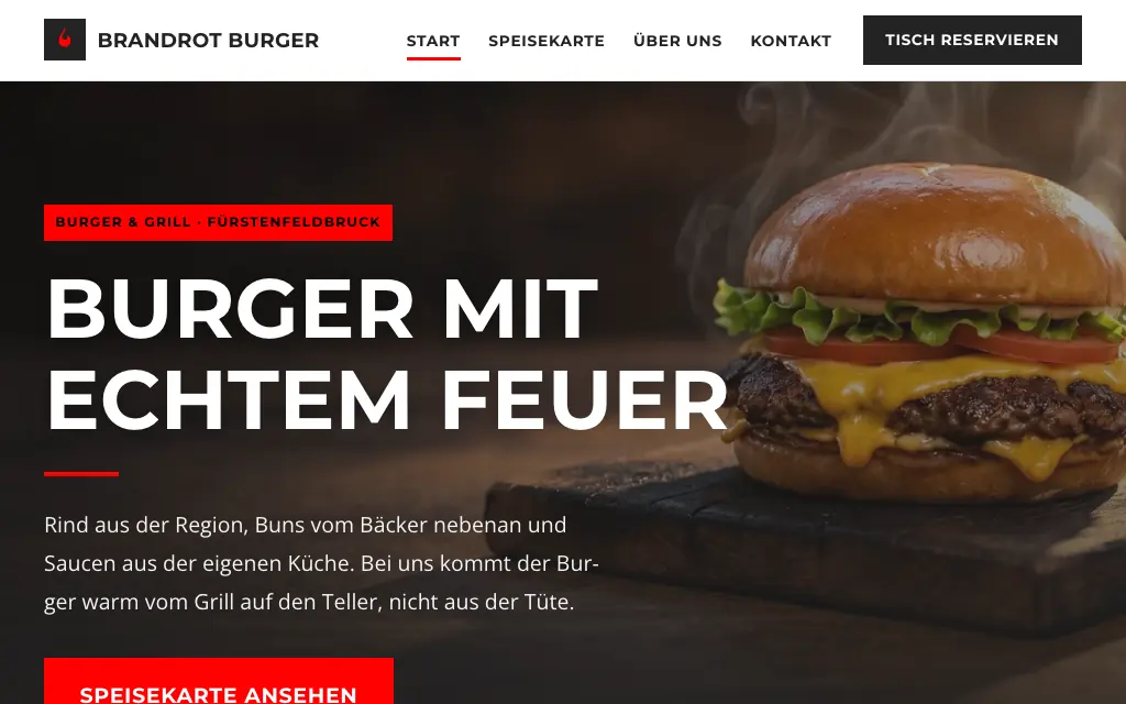 Brandrot Burger, Live-Demo