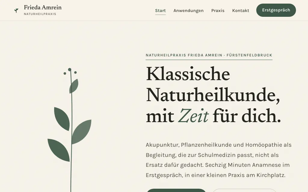 Naturheilpraxis Frieda Amrein, Live-Demo