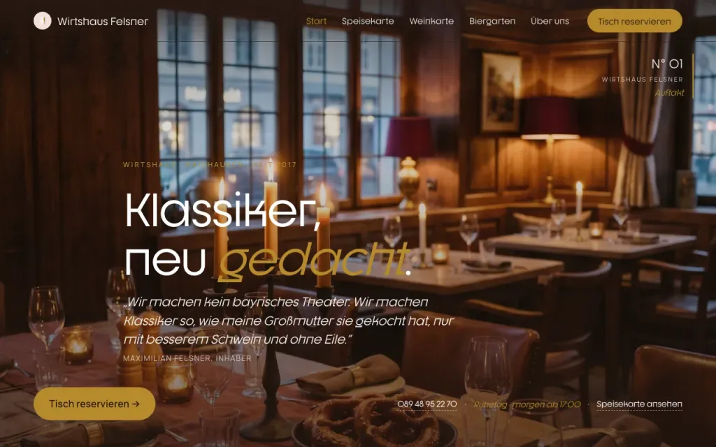 Wirtshaus Felsner Restaurant, Live-Demo