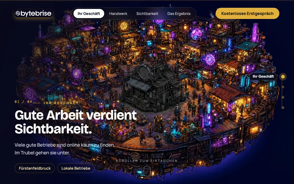 Scroll-Welt-Demo: ByteBrise Basar