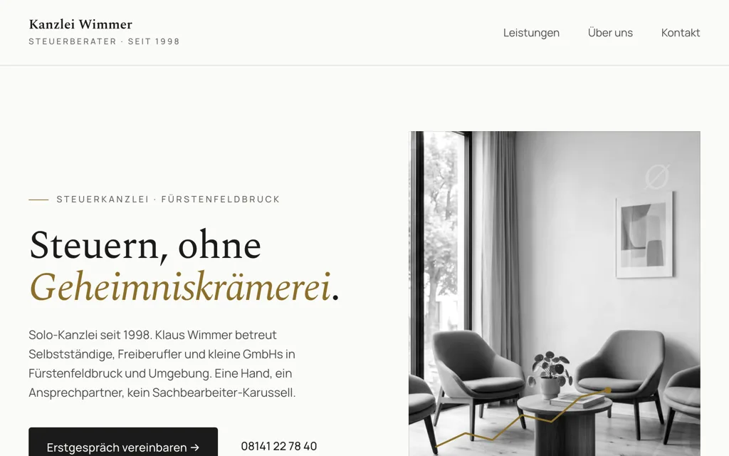 Steuerberater-Demo: Kanzlei Wimmer