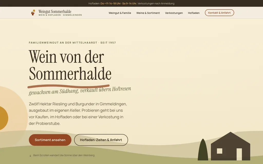 Weingut Sommerhalde, Live-Demo