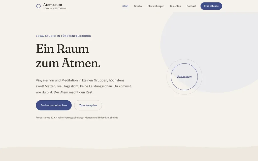 Atemraum Yoga & Meditation, Live-Demo