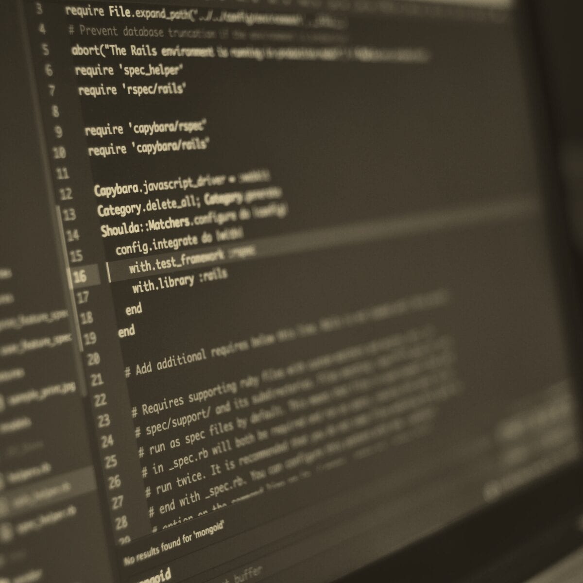 Programmcode auf einem Bildschirm in Nahaufnahme