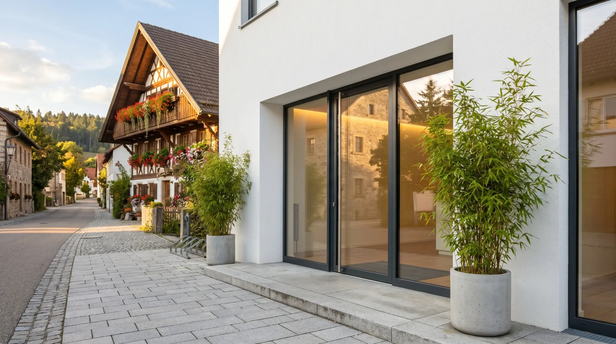 Physiotherapie-Praxis im bayerischen Stadtbild, typisch für Schwaben und Augsburg