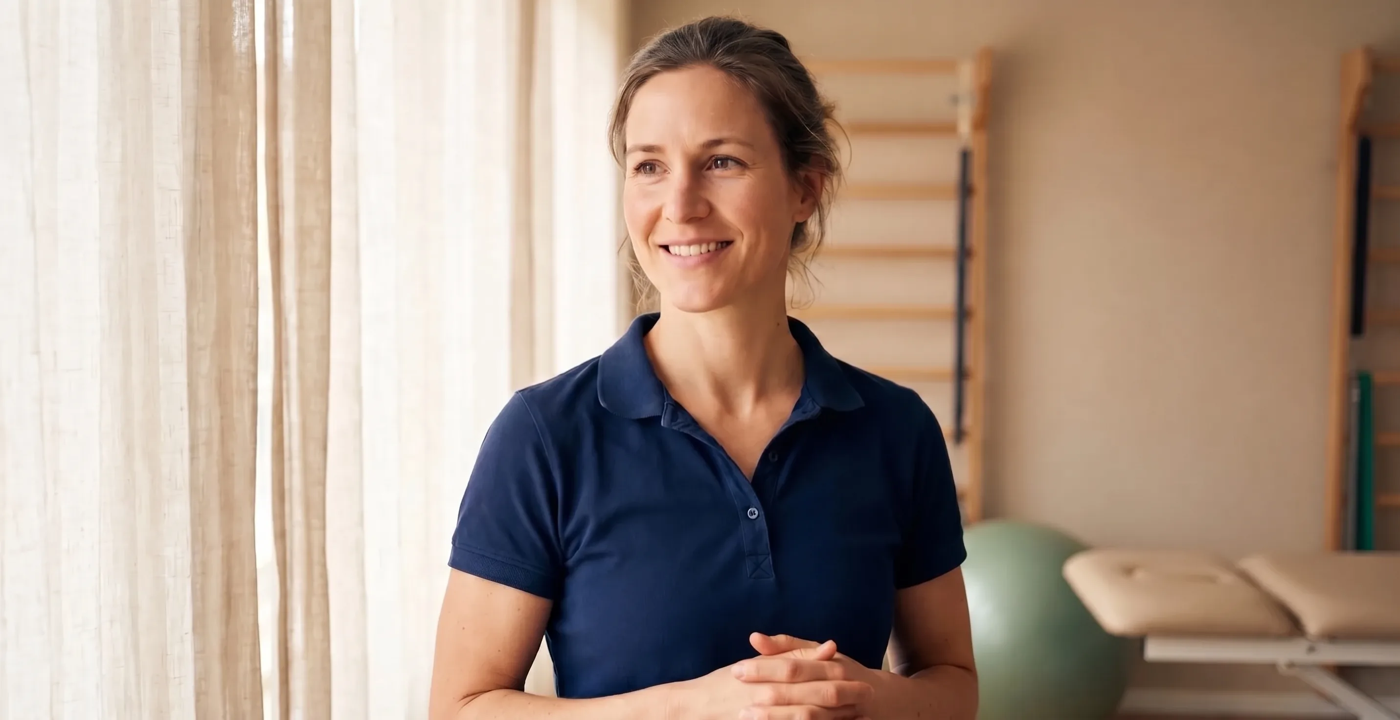 Portrait einer Fachkraft aus dem Physiotherapie-Praxis-Umfeld, repräsentativ für Augsburg und Umgebung